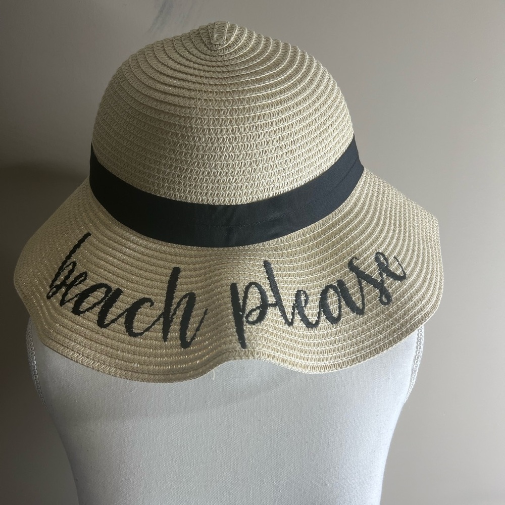 NWT brook&bay paper straw hat beach please